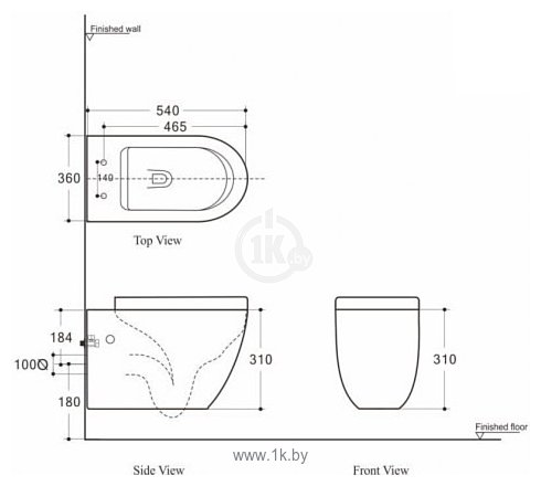 Фотографии Aquanet Rimless Cetus-W BL-102N-WHT