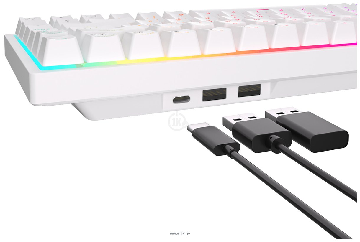 Фотографии Royal Kludge RK84 RGB white, RK Brown