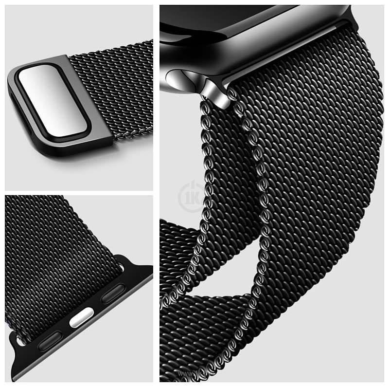 Фотографии Rumi Milanese loop металлический для Apple Watch 38/40/41mm (черный)