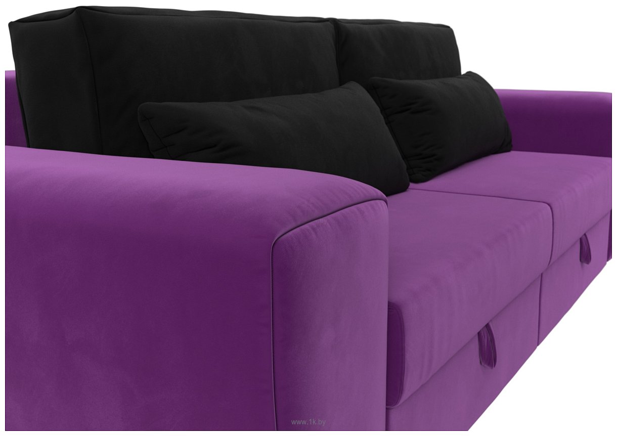 Фотографии Лига диванов Лига-008 118624 (микровельвет фиолетовый/фиолетовый/черный/черный)