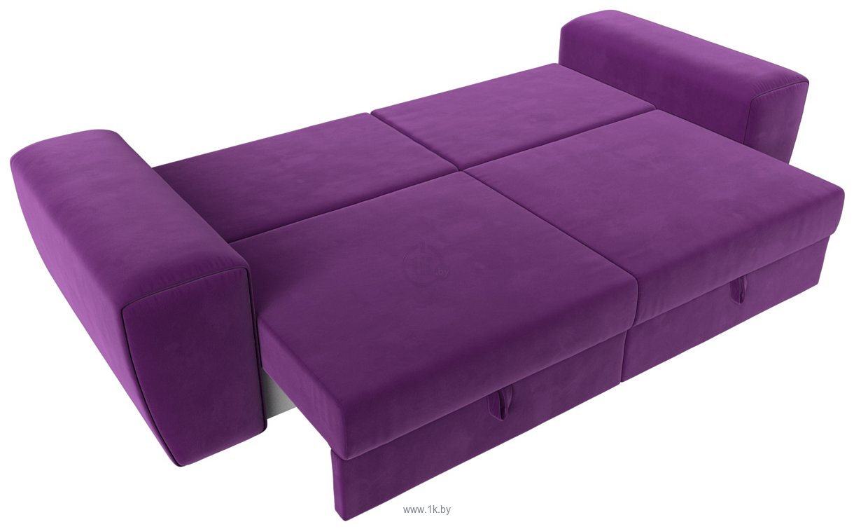 Фотографии Лига диванов Лига-008 118624 (микровельвет фиолетовый/фиолетовый/черный/черный)