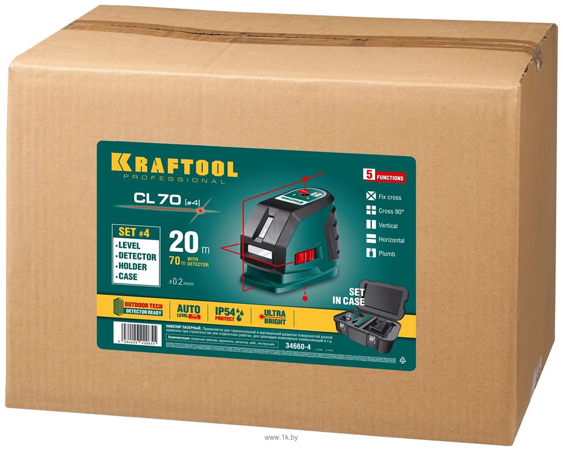 Фотографии KRAFTOOL CL-70-4 34660-4 (с держателем и детектором, кейс)