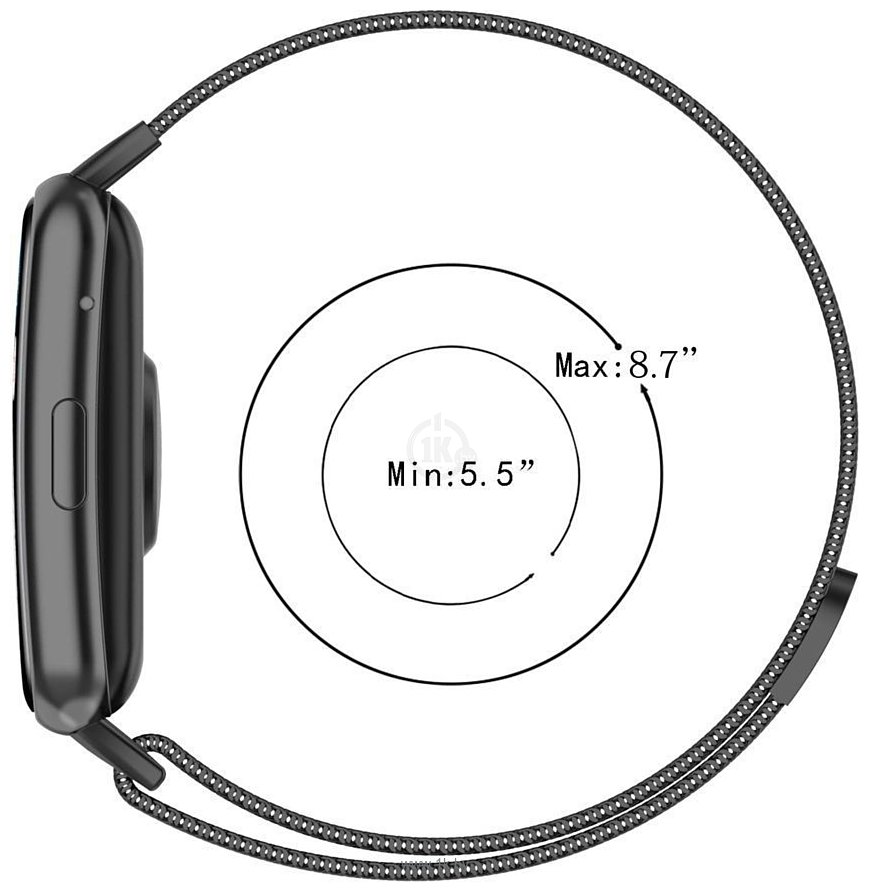Фотографии Rumi Milanese loop металлический для Huawei Watch FIT, Watch FIT Elegant (черный)