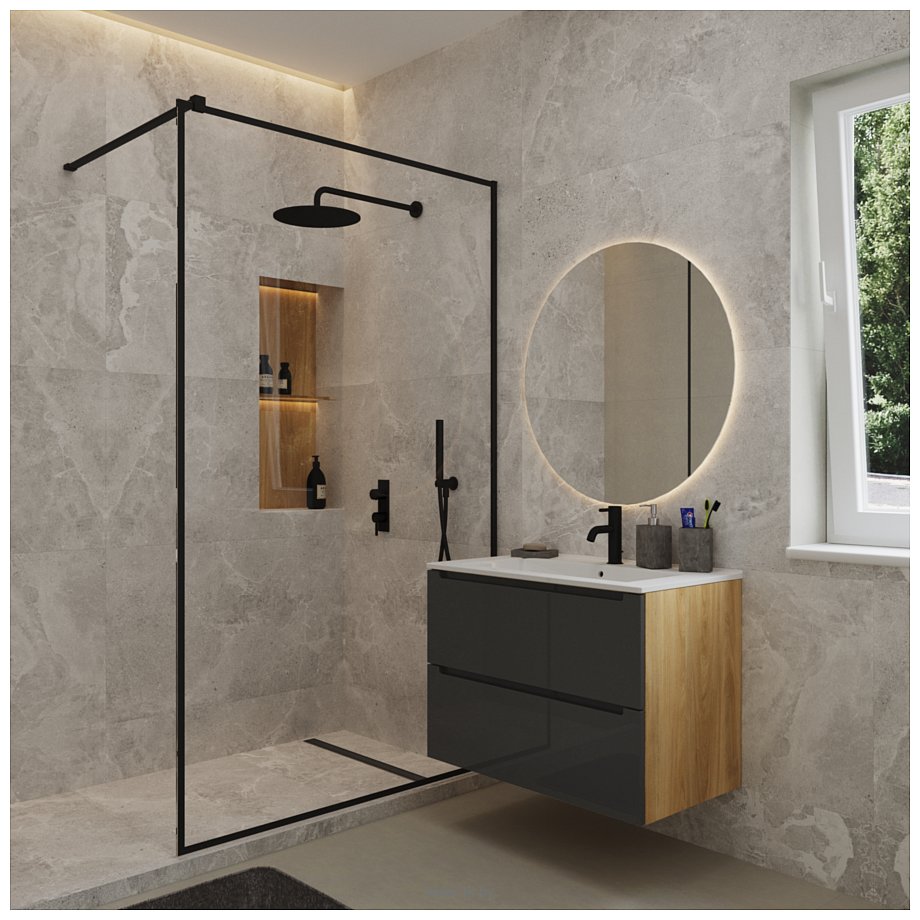 Фотографии ЗОВ  Дион 90 D90LHO0M7015GKV5-OL90 (графит глянец/дуб)