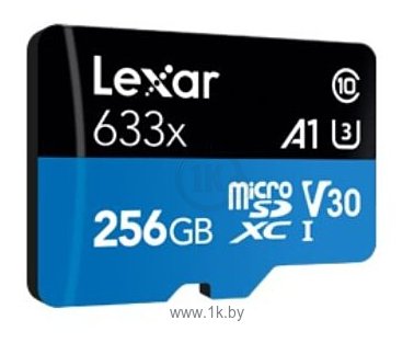 Фотографии Lexar microSDXC Class 10 UHS-I U3 A1 V30 633x 256GB + SD adapter