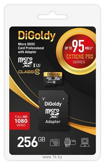 Фотографии DiGoldy Extreme Pro microSDXC 256GB DG256GCSDXC10UHS-1-ElU3 (с адаптером)