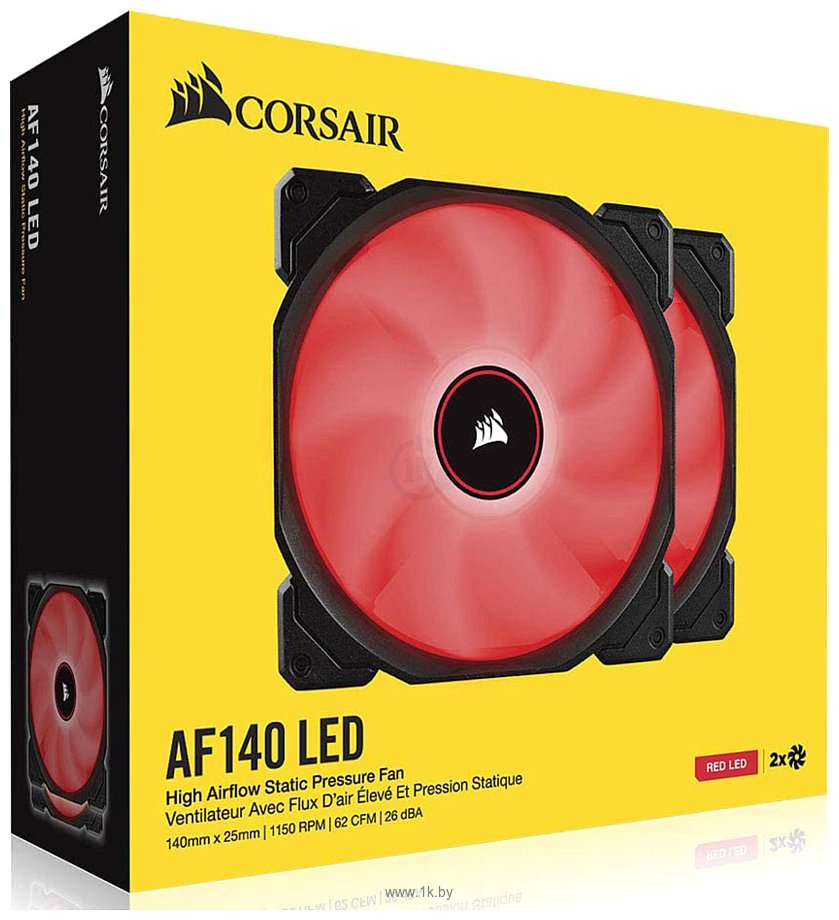 Фотографии Corsair AF140 LED Red Dual Pack CO-9050089-WW