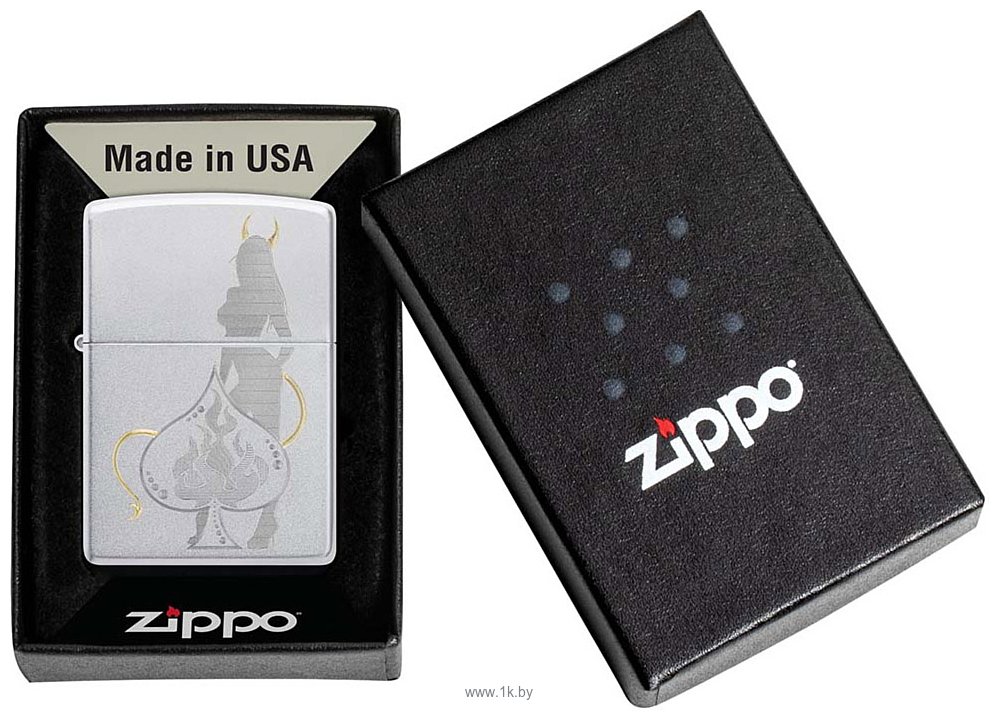 Фотографии Zippo Satin Chrome Devilish Ace 48658