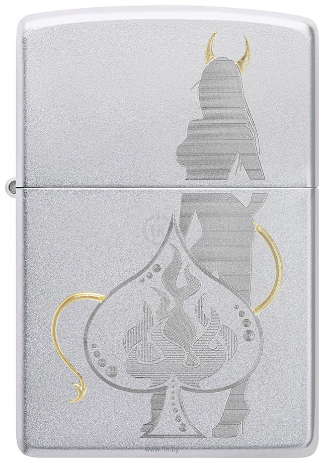 Фотографии Zippo Satin Chrome Devilish Ace 48658