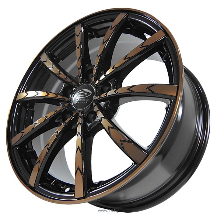 Фотографии Sakura Wheels 9525 7x16/5x108 D73.1 ET45 Черный с бронзой