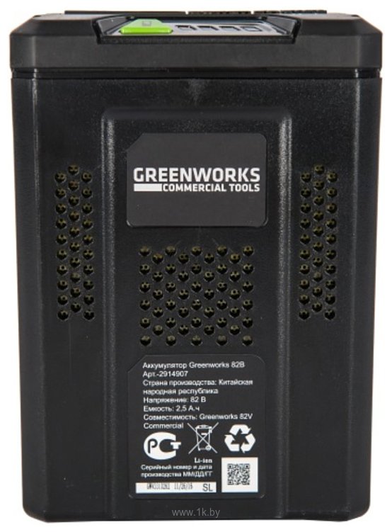 Фотографии Greenworks G82B25 (82В/ 2.5 Ач)