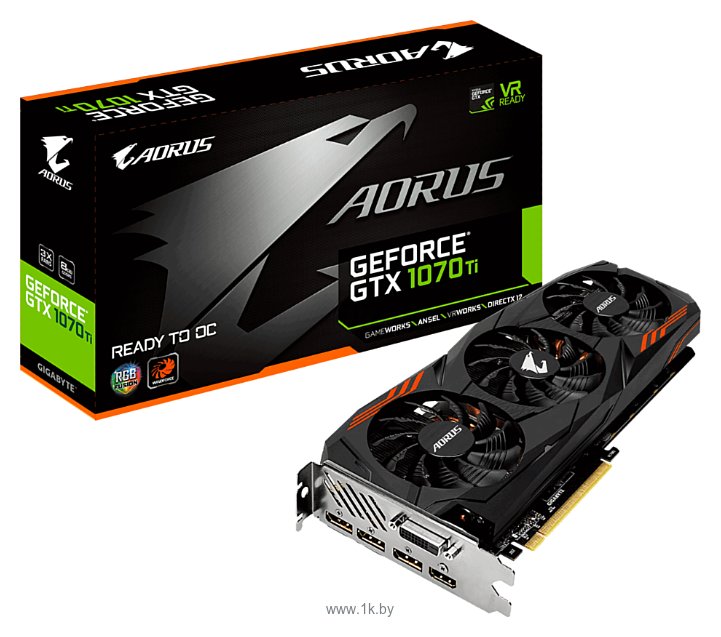 Фотографии GIGABYTE GeForce GTX 1070 Ti 1607Mhz PCI-E 3.0 8192Mb 8008Mhz 256 bit DVI HDMI HDCP AORUS