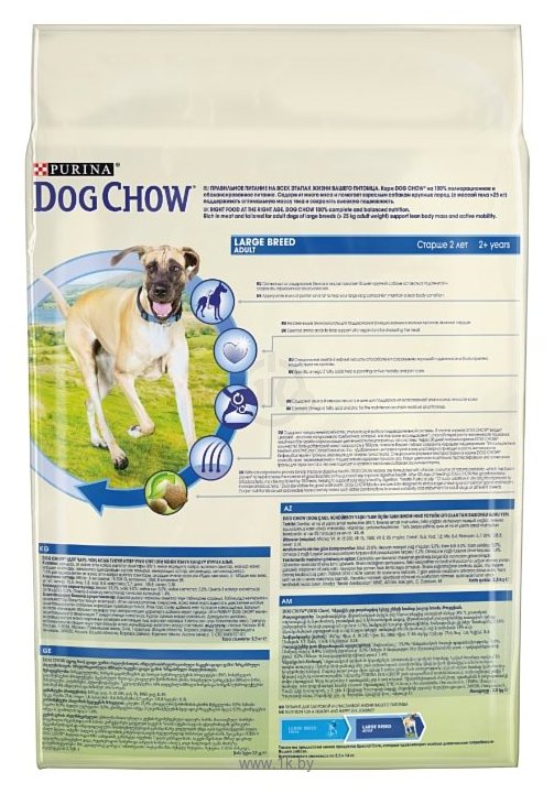 Фотографии DOG CHOW Adult Large Breed с индейкой для взрослых собак крупных пород (2.5 кг)
