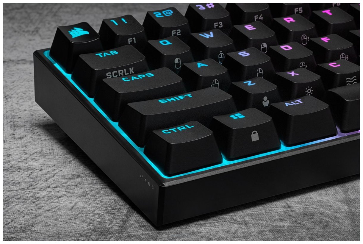 Фотографии Corsair K65 RGB Mini 60% Cherry MX Red (без кириллицы)