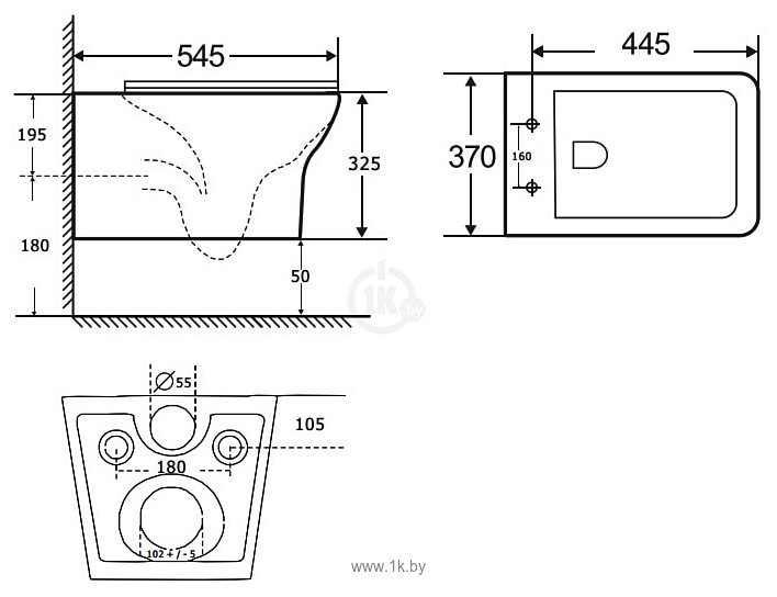 Фотографии Aquanet Cube-C Rimless CL-12248B (с бачком)