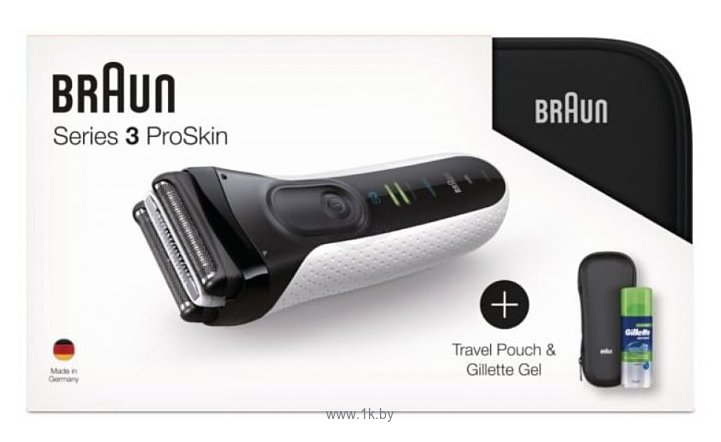 Фотографии Braun 3040s Series 3 ProSkin + гель Gillette + чехол