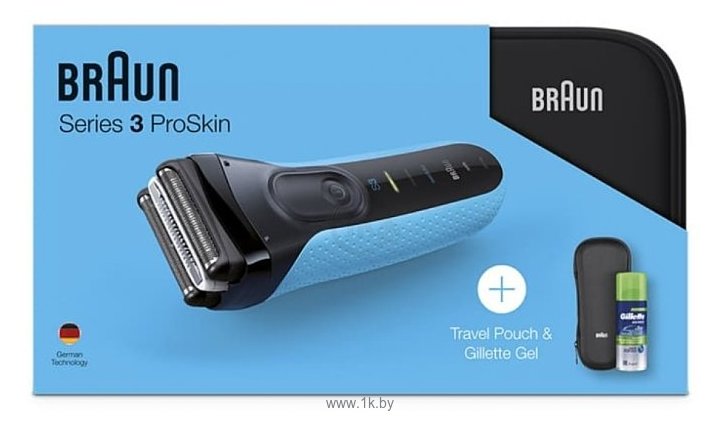 Фотографии Braun 3040s Series 3 ProSkin + гель Gillette + чехол