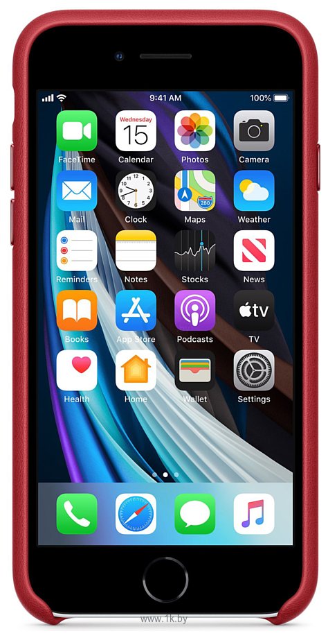 Фотографии Apple Leather Case для iPhone SE 2020 (красный)