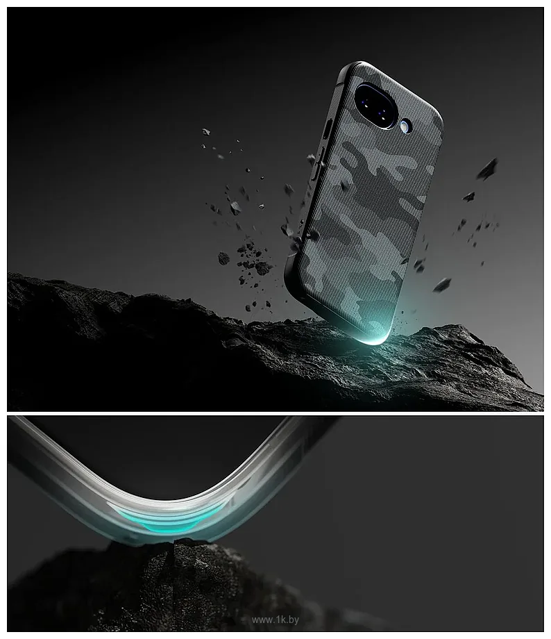 Фотографии Ringke Onyx для Pixel 10a (Camo Black)