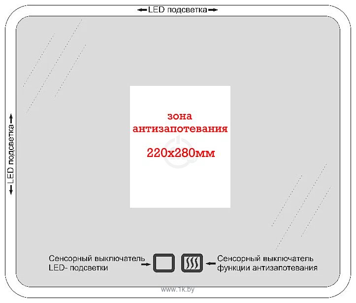 Фотографии Пекам  Greta-80х120sp (сенсор на прикосновение/подогрев)