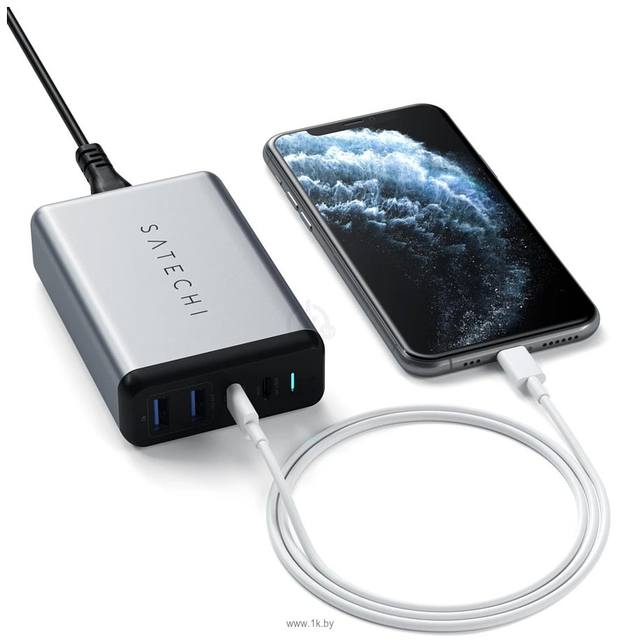 Фотографии Satechi 75W Dual Type-C Travel Charger (американская вилка)