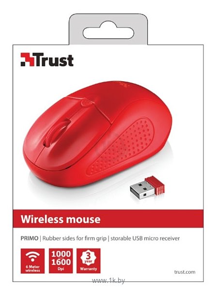 Фотографии Trust Primo Wireless Mouse Red USB