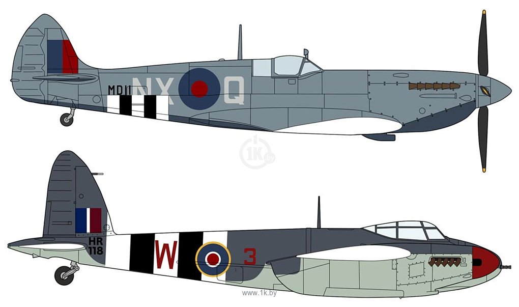 Фотографии Hasegawa Истребитель Spitfire MK VII & Mosquito MK VI Combo (2 kits)