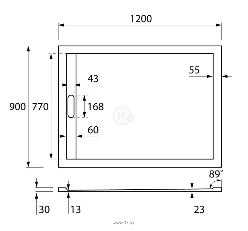 Фотографии Cezares TRAY-AS-AH-120/90-30-NERO 120x90