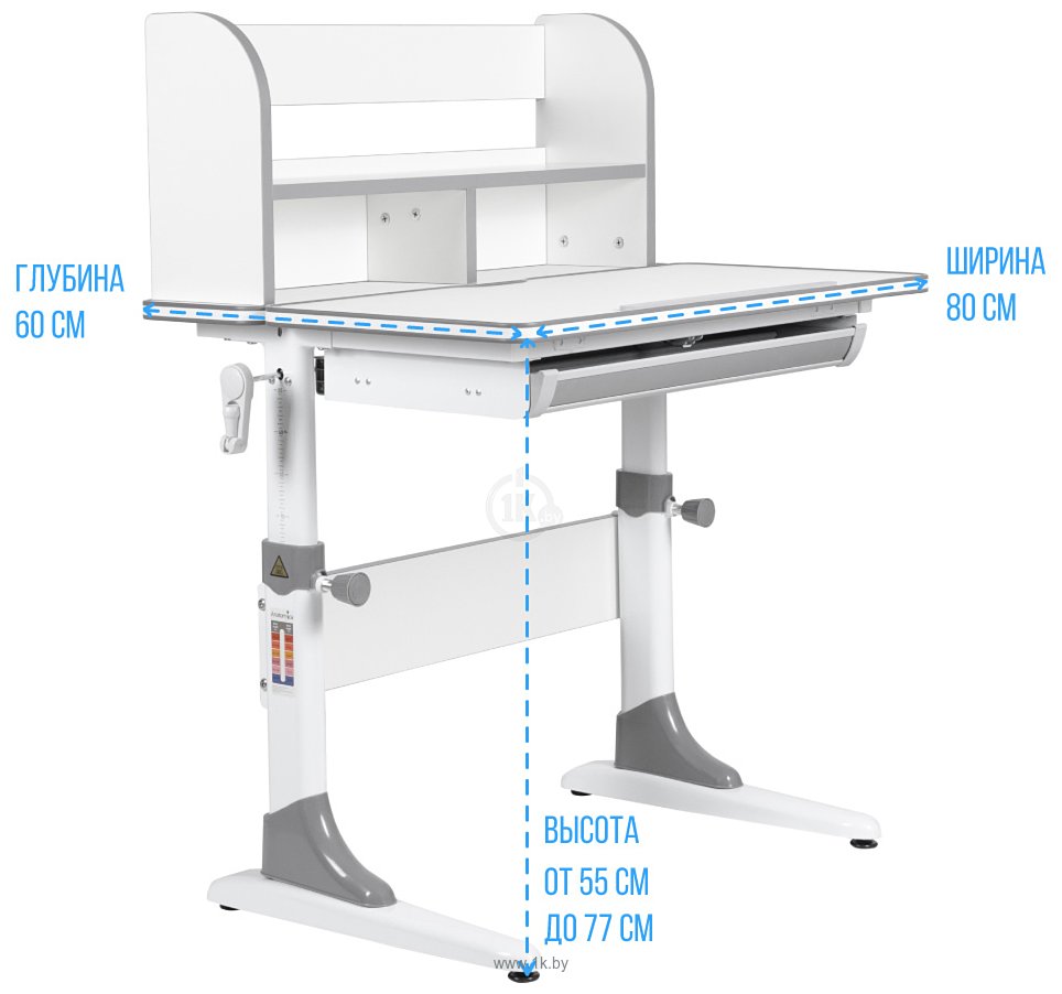 Фотографии Anatomica Smart-10 Plus + стул + надстройка + выдвижной ящик со стулом Ergo Chair белый/белый (белый/серый)