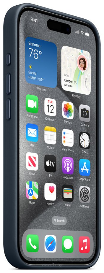 Фотографии Apple MagSafe FineWoven Case для iPhone 15 Pro (тихоокеанский синий)