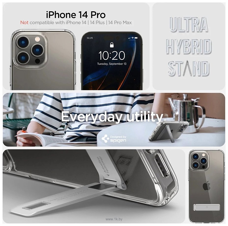 Фотографии Spigen Ultra Hybrid S iPhone 14 Pro Crystal Clear ACS04973 (прозрачный)