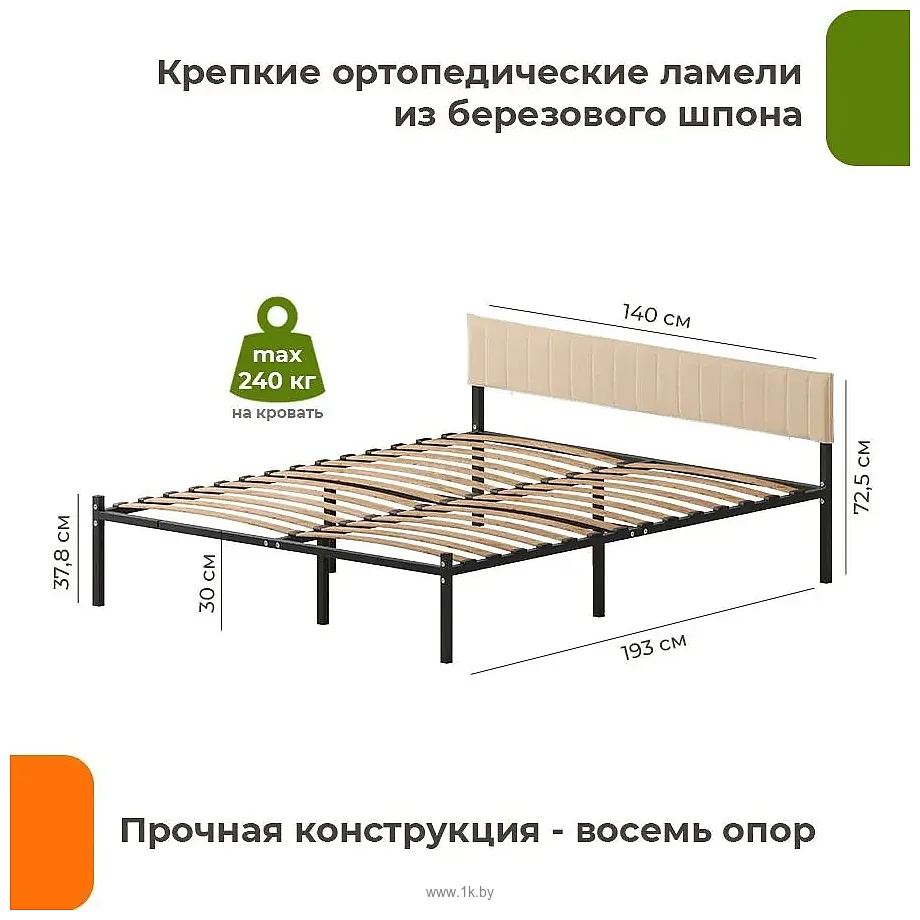 Фотографии Домаклево Лофт Компакт 140x190 (черный/бежевый велюровый чехол)