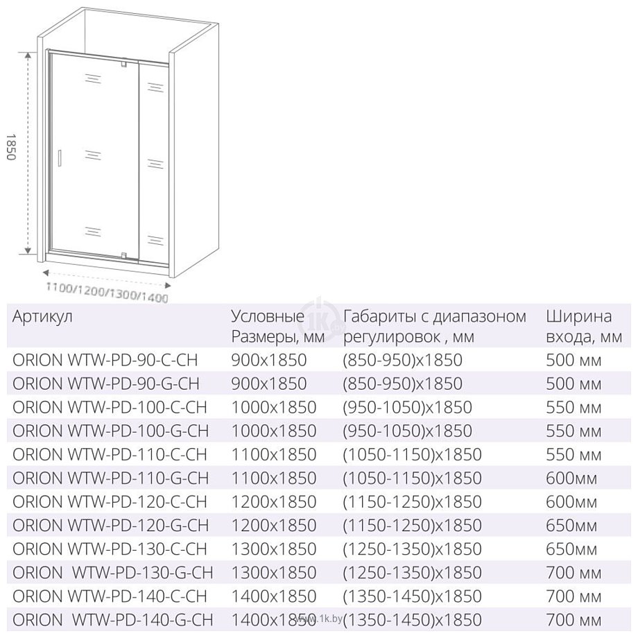 Фотографии BAS Good Door Orion 120 (WTW-PD-120-G-CH)