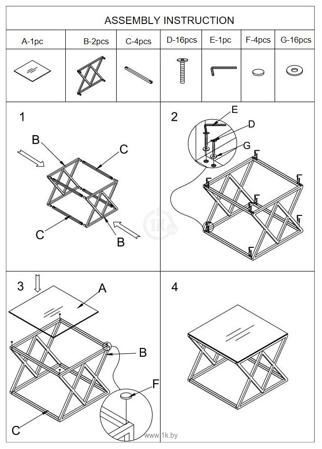 Фотографии Stool Group Инсигния 55x55 EET-026 (прозрачное стекло/сталь серебристый)