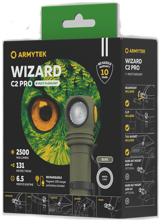 Фотографии Armytek Wizard C2 Pro Magnet USB (оливковый)