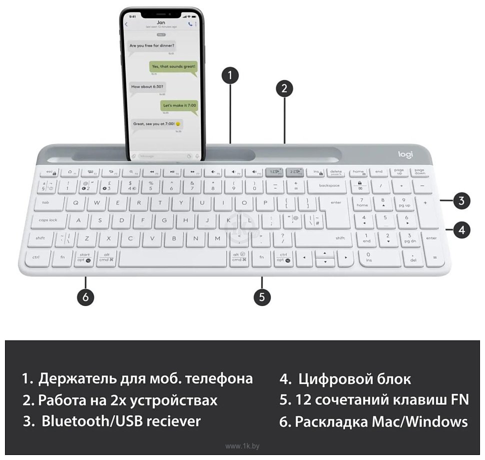 Фотографии Logitech K580 Slim 920-010623 white