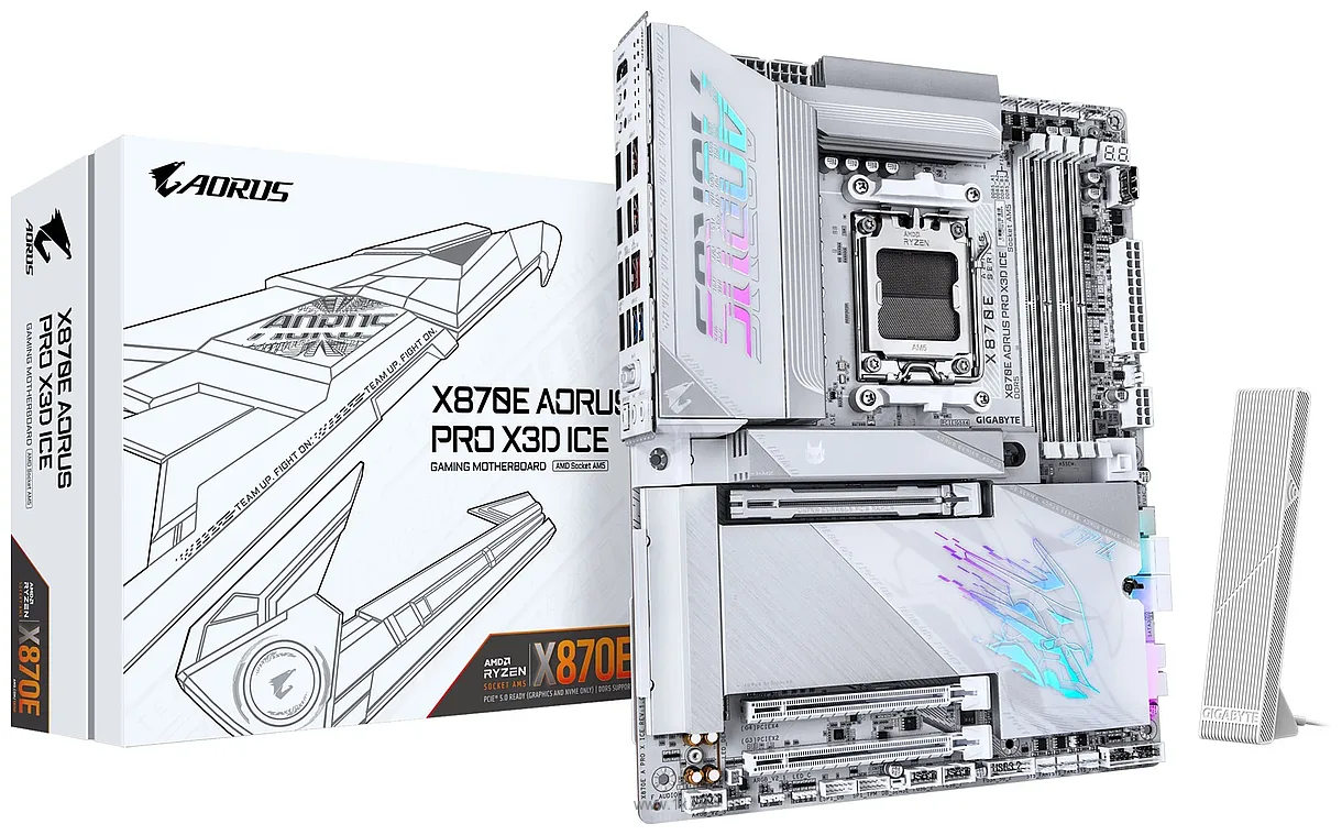 Фотографии Gigabyte X870E Aorus Pro X3D Ice