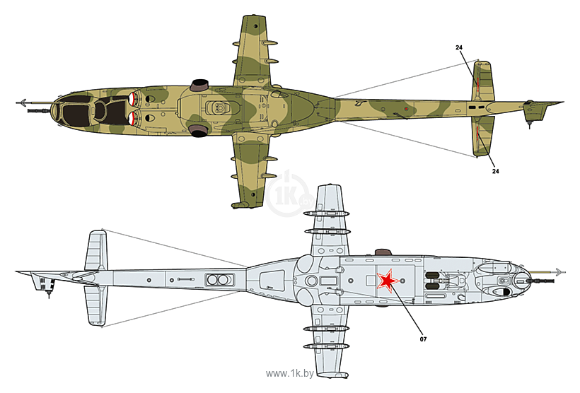 Фотографии ARK models AK 72038 Вертолёт огневой поддержки армейской авиации Ми-24В