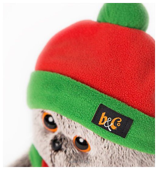 Фотографии Basik & Co Басик в оранжево-зеленой шапке и шарфике 19 см Ks19-087