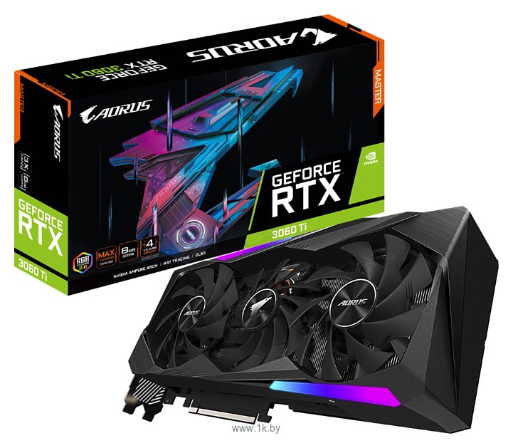 Фотографии GIGABYTE AORUS GeForce RTX 3060 Ti MASTER 8G (GV-N306TAORUS M-8GD)