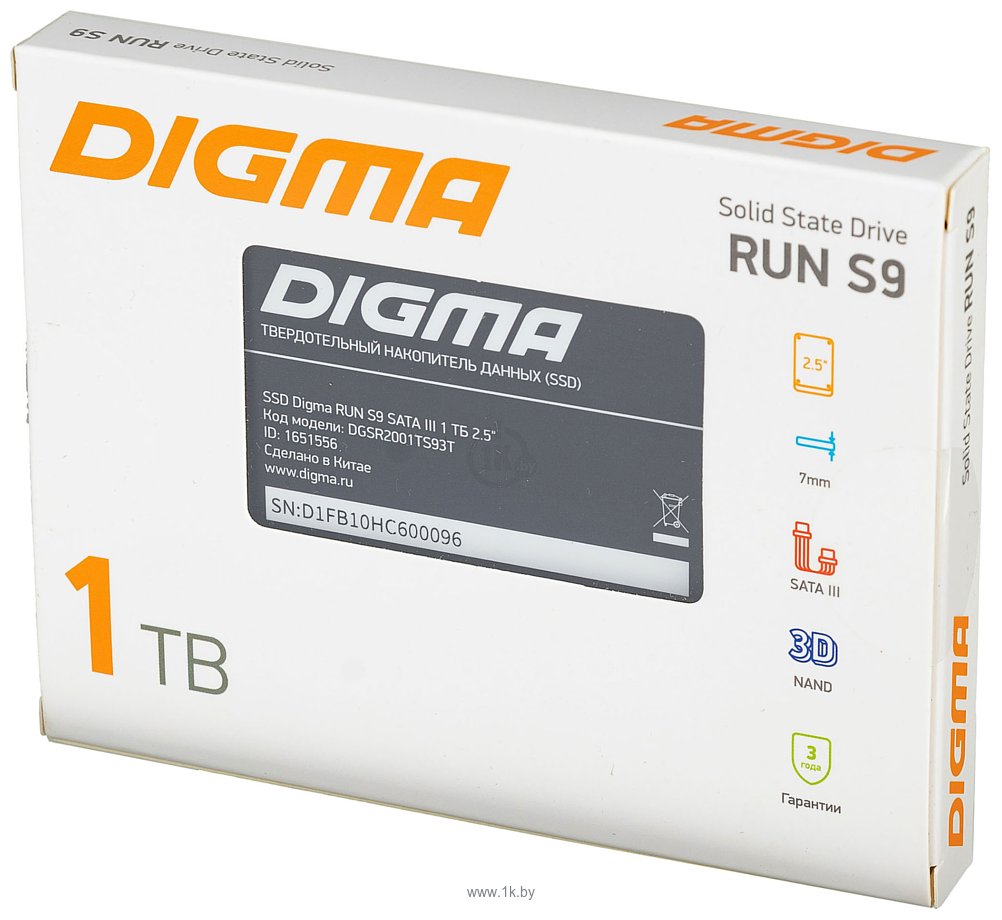 Фотографии Digma Run S9 1TB DGSR2001TS93T