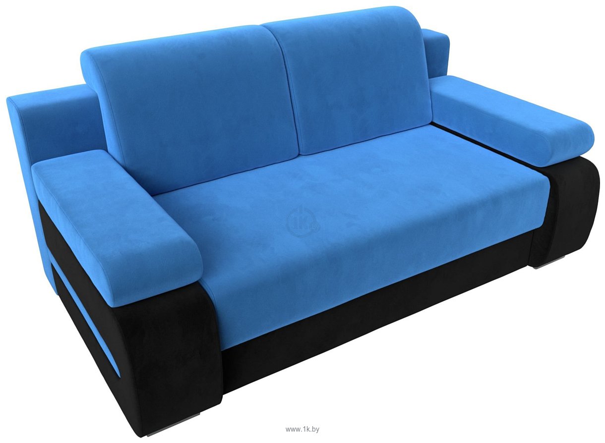 Фотографии Лига диванов Денвер 115528 (велюр, голубой/черный)