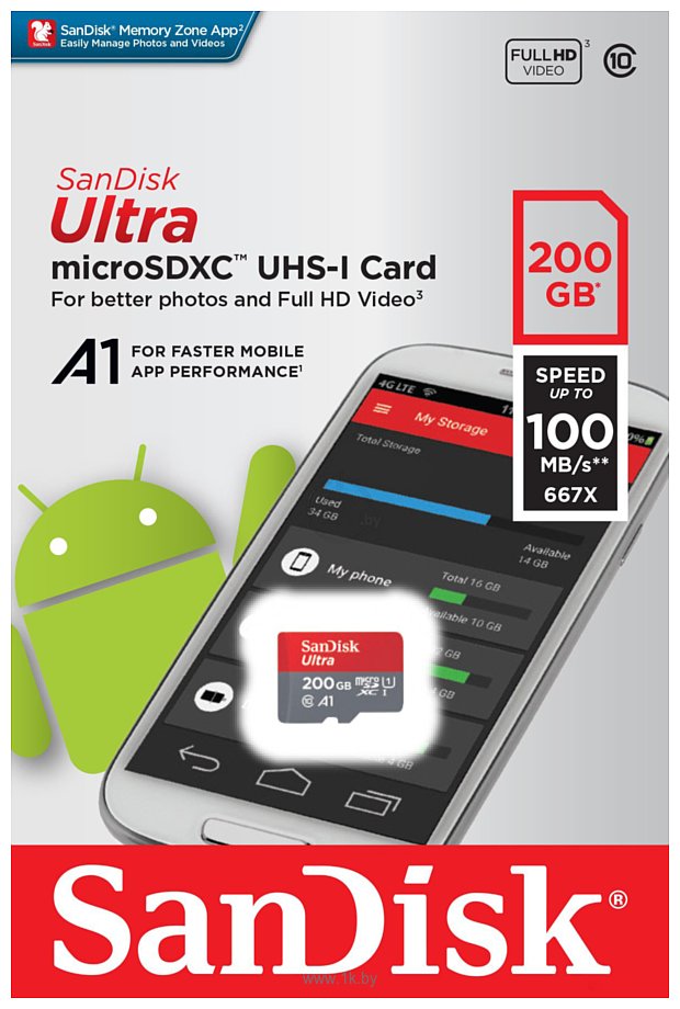 Фотографии SanDisk Ultra SDSQUA4-200G-GN6MN microSDXC 200GB