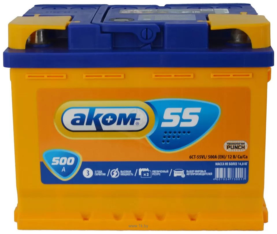 Фотографии AKOM 6СТ-55VL L+ (55Ah)