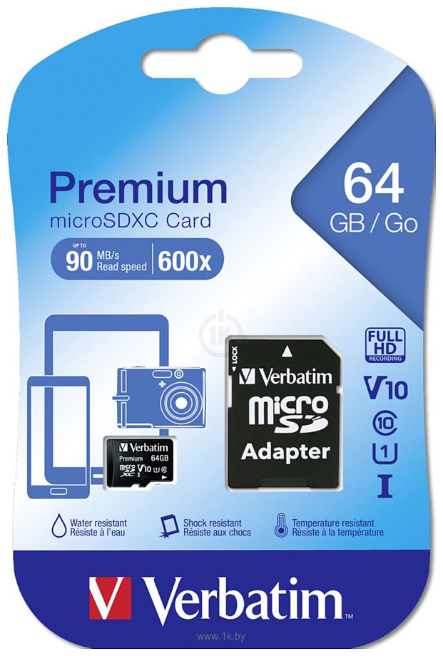 Фотографии Verbatim Premium 44084 64GB + SD adapter