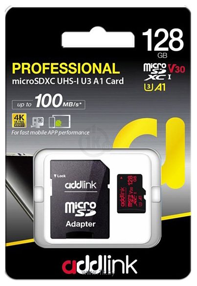 Фотографии Addlink microSDXC AD128GBMSXU3A 128GB (с адаптером)