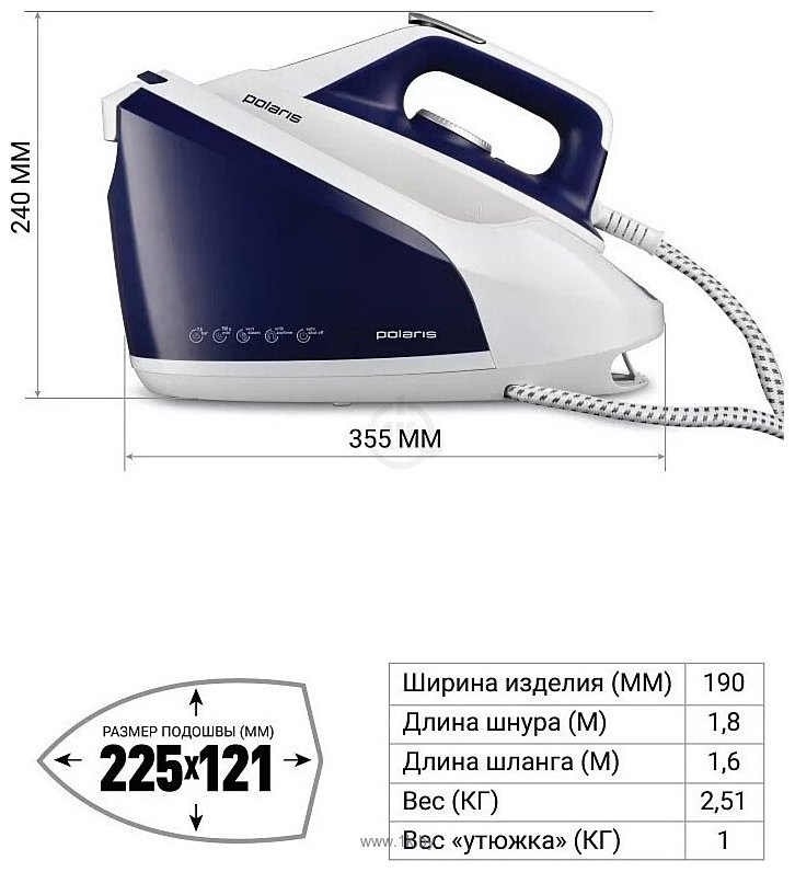 Фотографии Polaris PSS 8080K (белый/синий)