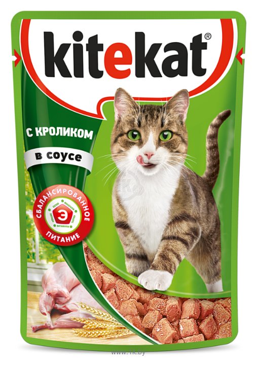 Фотографии Kitekat (0.085 кг) 28 шт. Сочные кусочки. С кроликом в соусе