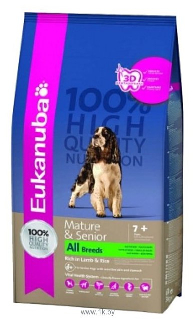 Фотографии Eukanuba (2.5 кг) Mature & Senior Dry Dog Food For All Breeds Lamb & Rice
