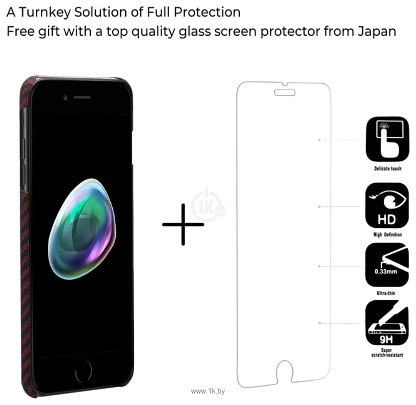 Фотографии Pitaka MagEZ Case Pro для iPhone 7 Plus (twill, черный/красный)
